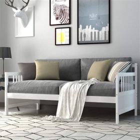 Twin size 2-in-1 Wood Daybed Frame Sofa Bed (Color: White)