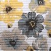 White Yellow Grey Flowers Lightweight Polyester Microfiber Quilt Set
