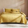 3-Piece Velvet Embroidered Lavishly Soft Quilt Set