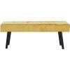 Mid-Century Corduroy Upholstered End of Bed Bench with Black Metal Legs