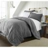 8-Piece Microfiber Reversible Bed-in-a-Bag Comforter Set in Grey