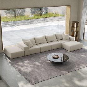 Vtng Furniture, Oversized Sponge Cloud Modern Upholstered Modular L-Shaped Sectional Sofa (Color: Beige)