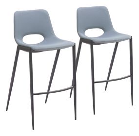 Desi Armless Barstool (Color: Azure Gray)