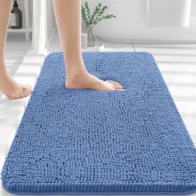 Bathroom Rugs 30x20, Extra Soft Absorbent Chenille Bath Rugs, Rubber Backing Quick Dry, Machine Washable Bath Mats for Bathroom Floor, Tub and Shower (Color: Cornflower Blue)