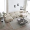 Comfort U Shaped Couch with Reversible Chaise, Modular Large U-Shape Sectional Sofa, Double Extra Ottomans,Chenille