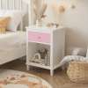 26.77''H Wooden Nightstand with One Drawer One Shelf for Kids, Adults