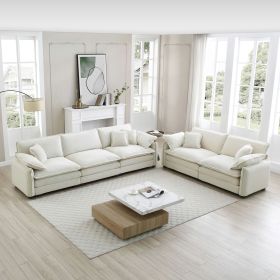 Modern Living Room Sofa Two-Piece Set, Suitable for Living room and Bedroom Sofa Set, Consists of two pieces of 2 Seater Sofa, Corduroy (Color: Beige)
