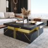 Modern Square Storage Coffee Table With 4 Drawers
