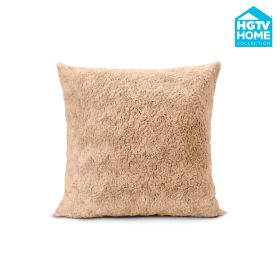 HGTV Curlicue Faux Fur Pillow Nomadic Desert (size: 22 X 22 Inches)