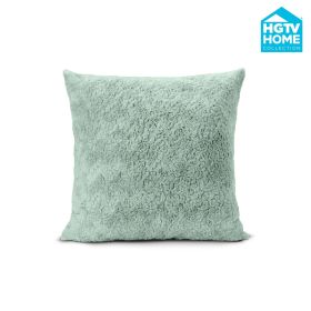 HGTV Curlicue Faux Fur Pillow Quietude (size: 22 X 22 Inches)