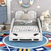 Twin Size Race Car-Shaped Platform Bed with Wheels