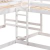 Full and Twin Size L-Shaped Bunk Bed with Slide and Short Ladde