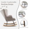 Teddy Upholstered Nursery Glider Rocking Chair - High Backrest Comfy Armchair | Versatile Accent Chair for Living Room, Bedroom, Offices