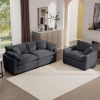 Modern Living Room Sofa Two-Piece Set, Suitable for Living room and Bedroom Sofa Set, Consists of a Single Seat and a 3-Seater Sofas, Corduroy