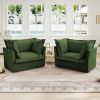 Set of 2 Slipcovered Armchairs,Deep Seat Accent Chair Set for Living Room, Reading Room, Bedroom and Working Spaces
