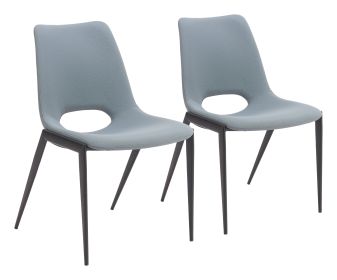 Desi Armless Dining Chair (Color: Azure Gray)