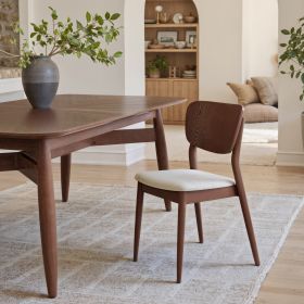 Kellua Dining Chair (Color: Beige & Walnut)